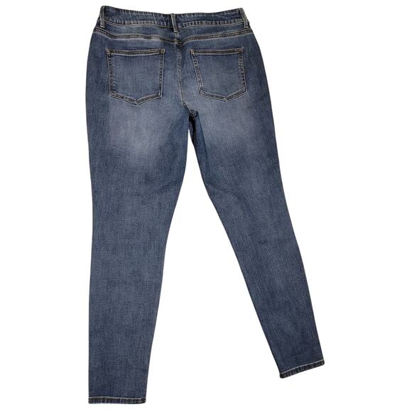 Maurices Womens Button Fly High-Rise Distressed Faded Skinny Leg Jeans Size L - Picture 2 of 10